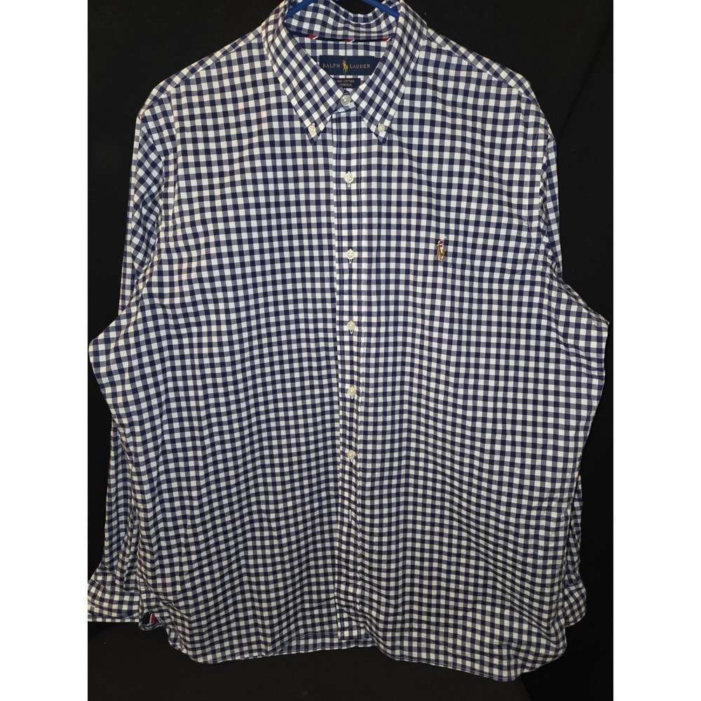 Polo Ralph Lauren Shirt Mens XL Blue Button Up Performance Stretch Casual Preppy